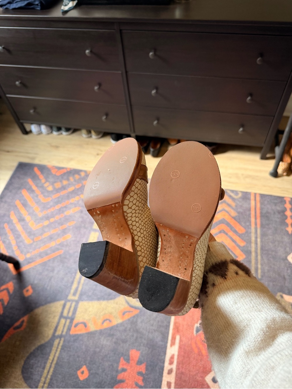 Freebird Brown Strappy Buckle Heeled Sandals - Picture 4 of 6